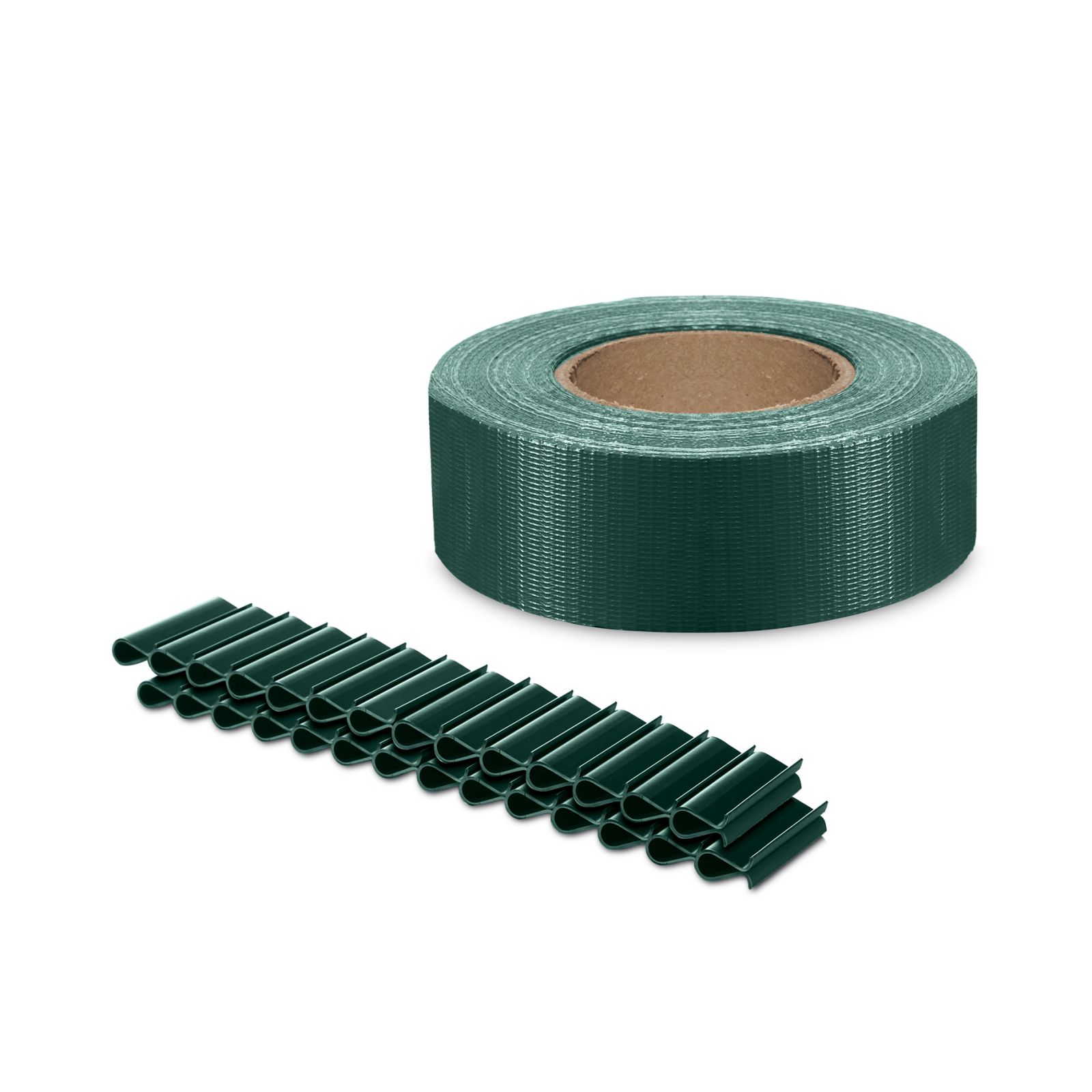 Tvoros juostos rinkinys 35 x 0,0475 m (450 g/m²) + 28 klipsai RAL6005 (Žalia) 1 Tvoros juostos rinkinys 35 x 0,0475 m (450 g/m²) + 28 klipsai RAL6005 (Žalia)