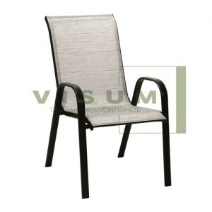 Lauko baldų komplektas DUBLIN (stalas, 4 kėdės), sidabrinės pilkos spalvos