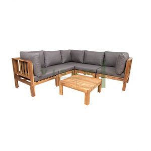 Lauko baldų komplektas FINLAY (stalas, kampinė sofa)