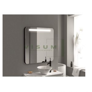 Vonios veidrodis su LED apšvietimu ZOE 800X700MM juodu rėmeliu 4000K