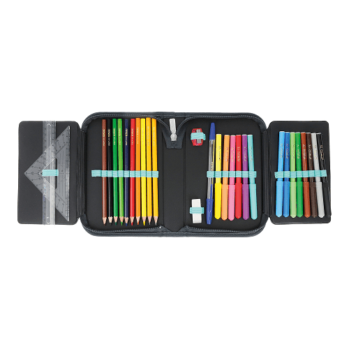 Compas Scolaire Herlitz 7 Pièces - Métal Noir - Cercles Jusqu'à 223 Mm