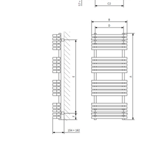 Elektrinis rankšluosčių džiovintuvas Terma Kioto, ral 9016, 48 cm x 87 cm, 400 W