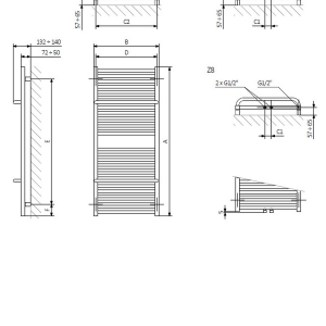 Elektrinis rankšluosčių džiovintuvas Terma Lima, heban, 50 cm x 82 cm, 400 W