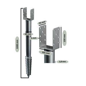 Sraigtinis pamatas U formos 101 x 1085 mm