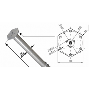 Sraigtinio pamato M prailginimas 68x1000x160 mm