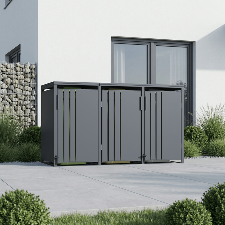 Trivietė šiukšlių konteinerio pastogė su pedalu MIKKO 5 Trivietė šiukšlių konteinerio pastogė su pedalu MIKKO - Image 5