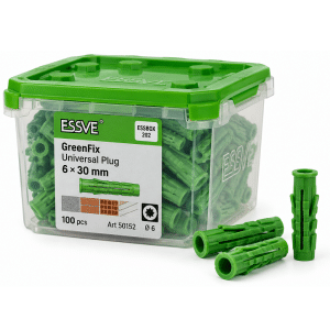 Universalus kaištis GreenFix 6×30 mm 100vnt, ESSVE